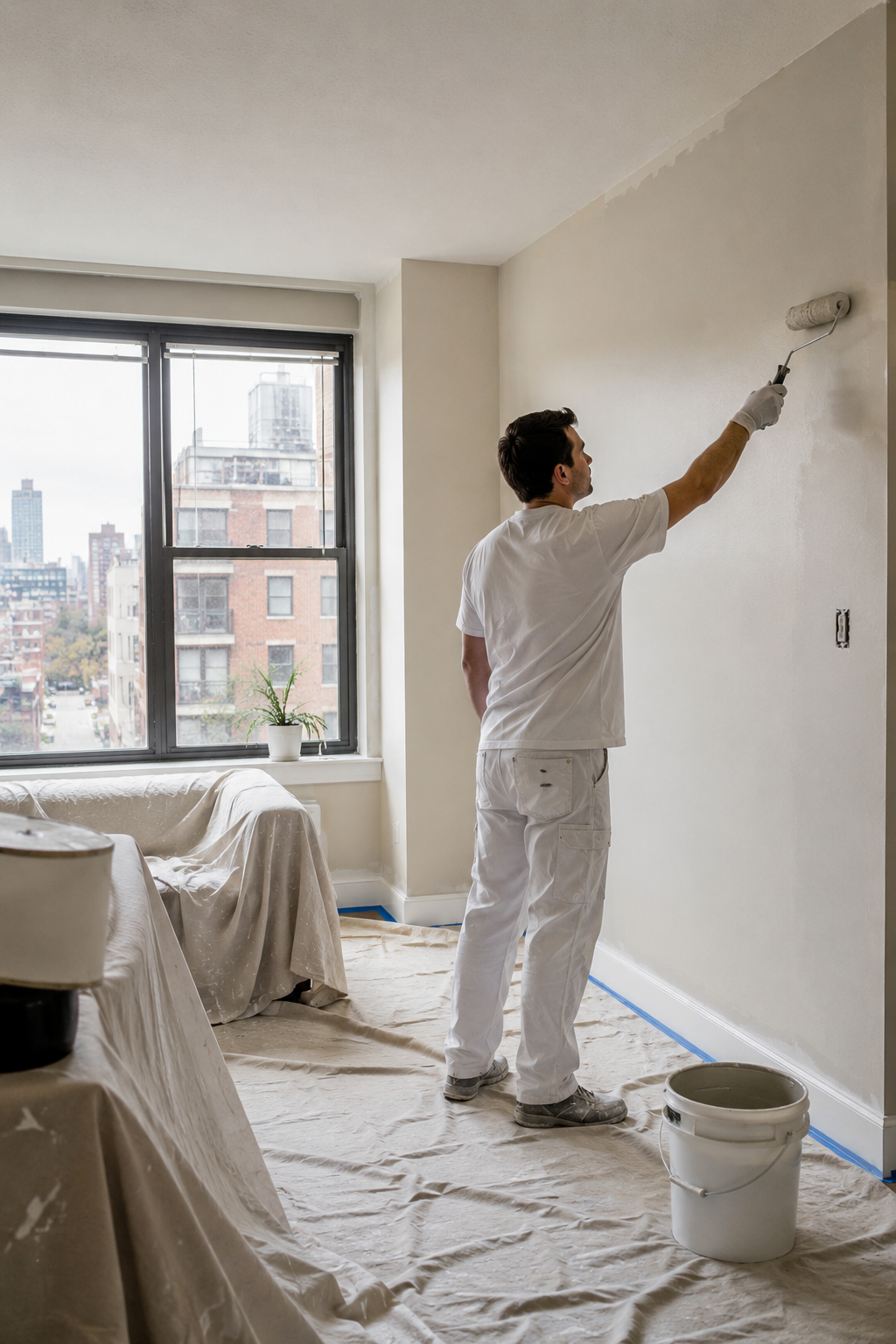 Peintre résidentiel et commercial à Montréal au travail